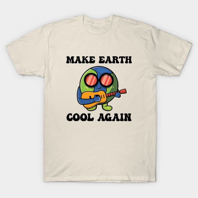 Earth Day Make Earth Cool Again Groovy Retro Vintage T-Shirt by Julorzo